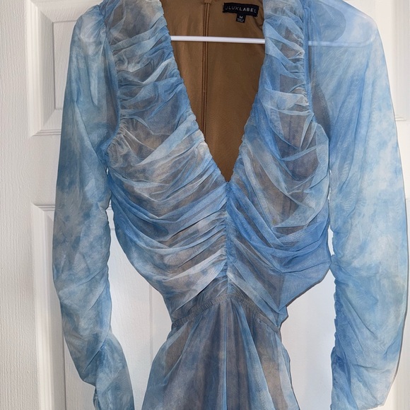 JLUXLABEL Light Blue and Tan Dress - Picture 5 of 7